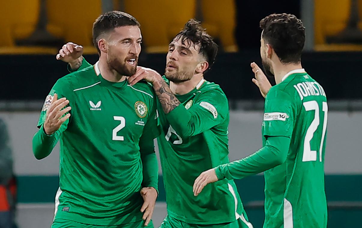 Matt Doherty celebrates after scoring the winner for the Republic of Ireland against Bulgaria.