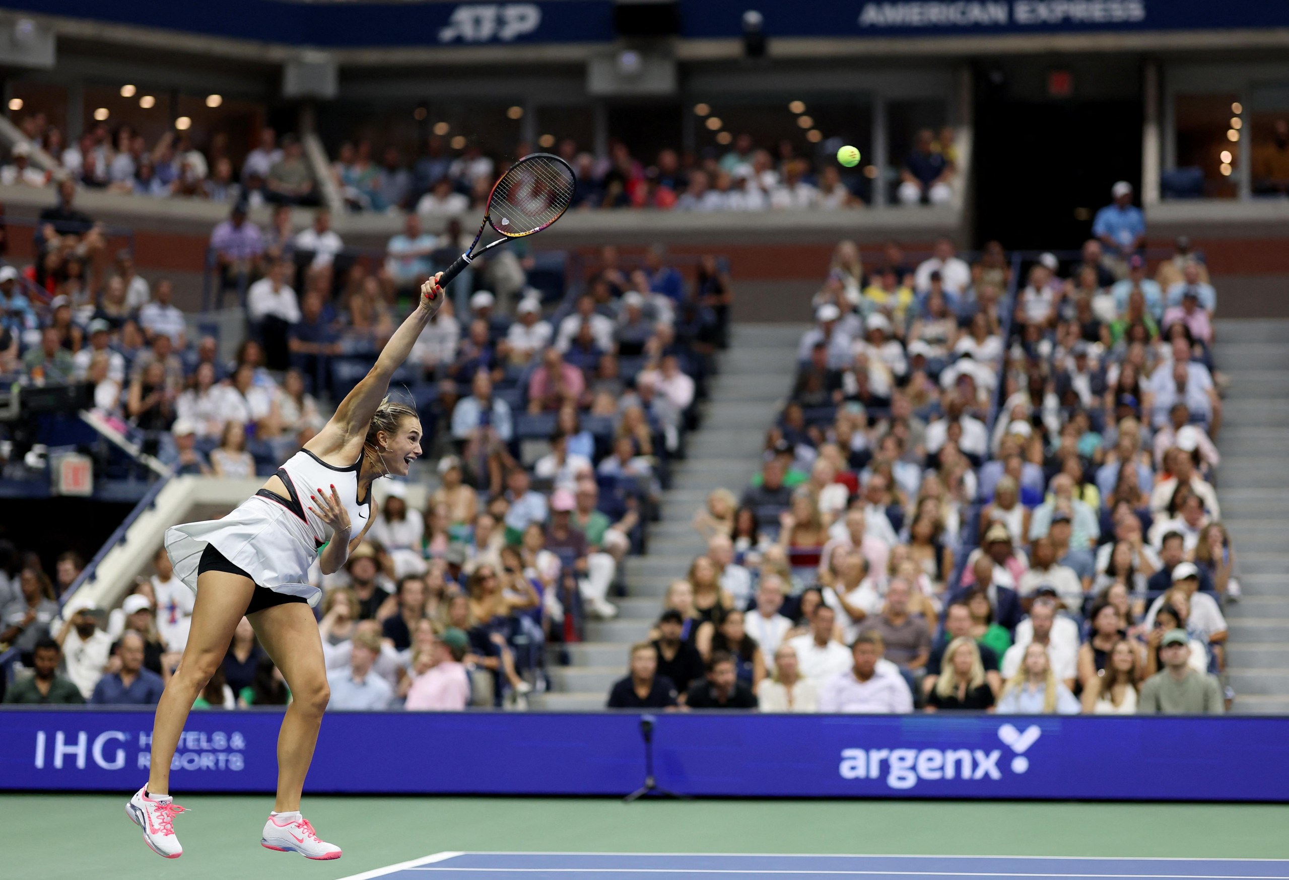 Aryna Sabalenka in action.