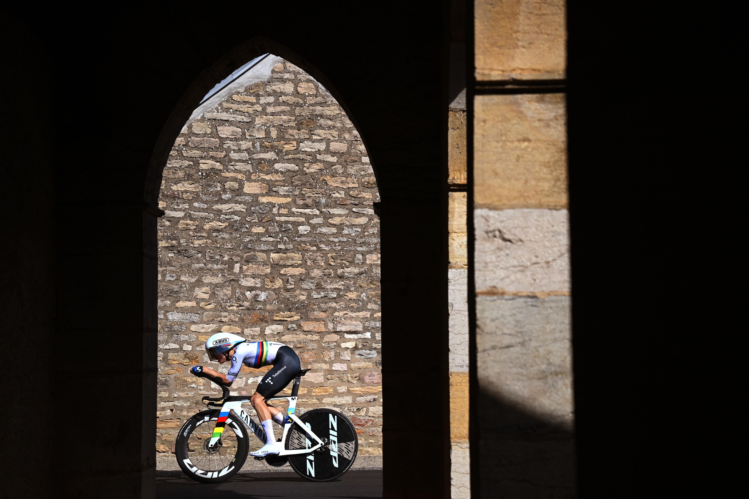 Marlen Reusser of Switzerland and Team Movistar rides on stage four.
