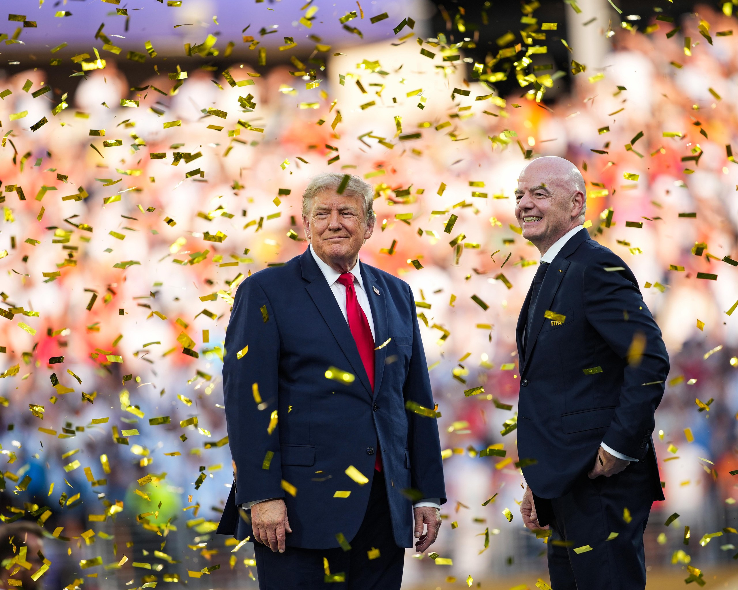 Donald Trump and Fifa president Gianni Infantino at the World Cup final in New Jersey, 19 July 2026