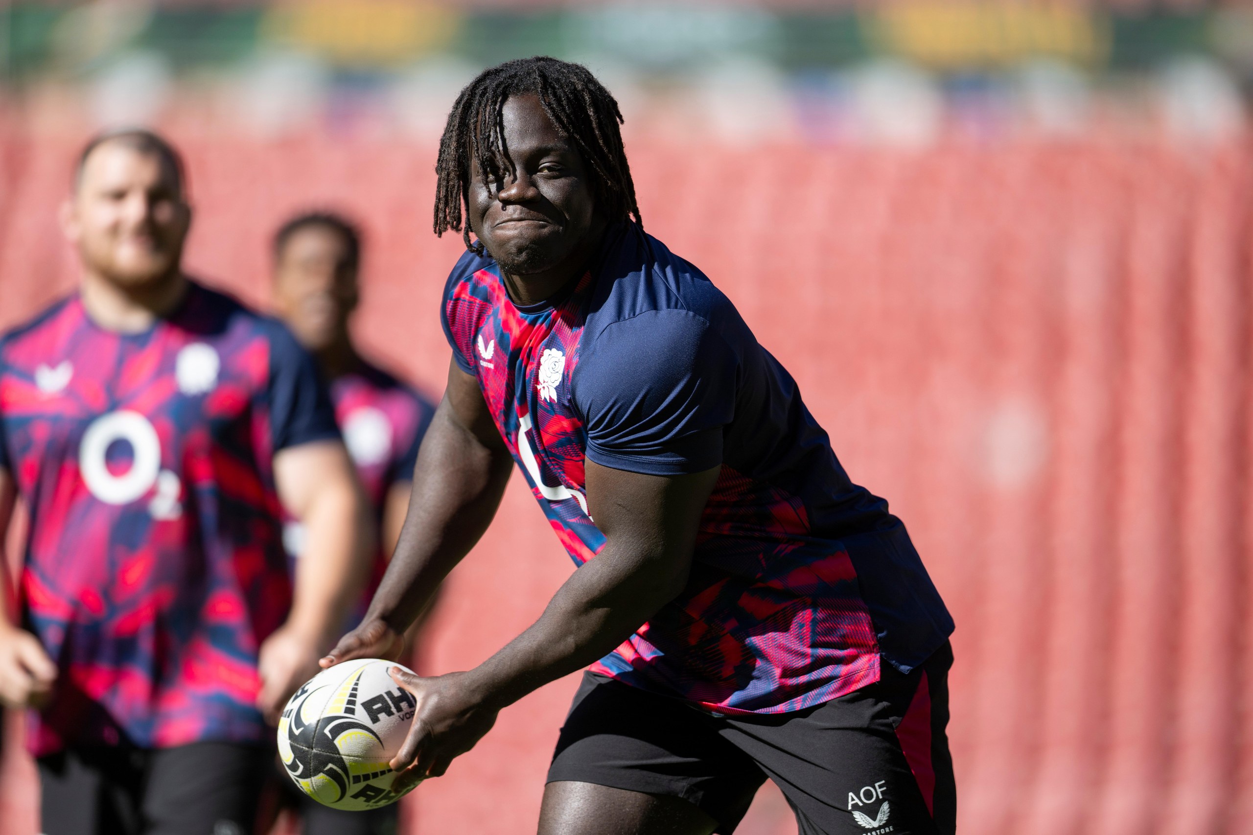 Asher Opoku-Fordjour during the England captain’s run before the 2026 Nations Championship match against South Africa at Ellis Park Stadium